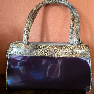 Beijo Brown with Animal Print Handbag / Purse